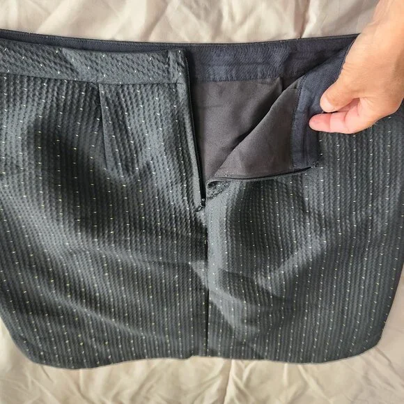 Madewell Nightfall metallic black mini skirt - Picture 5 of 13